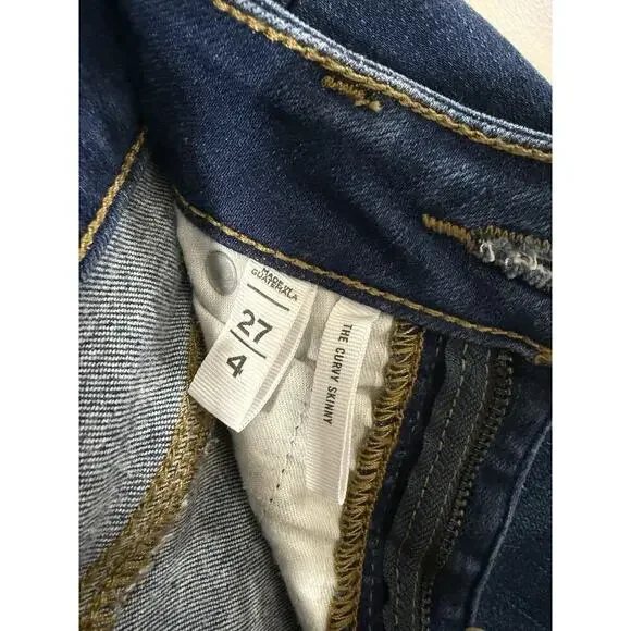 LOFT Curvy Skinny Jeans Size 27 Mid Rise Dark Wash Stretch Denim - Picture 4 of 7
